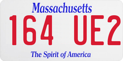 MA license plate 164UE2