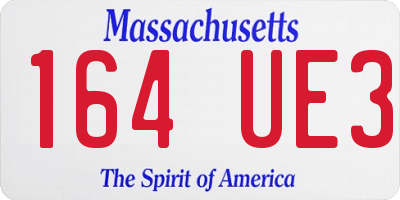 MA license plate 164UE3