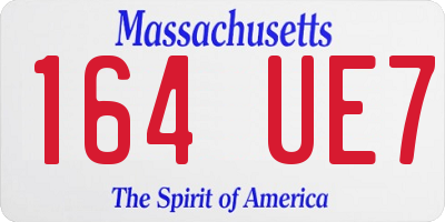 MA license plate 164UE7