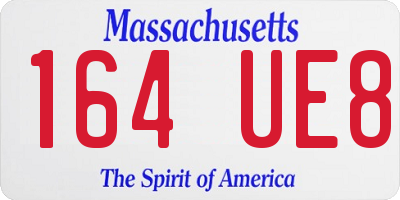 MA license plate 164UE8
