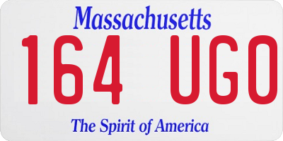 MA license plate 164UG0