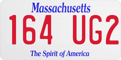 MA license plate 164UG2