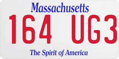 MA license plate 164UG3