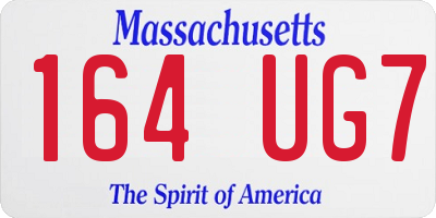 MA license plate 164UG7