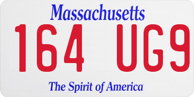 MA license plate 164UG9