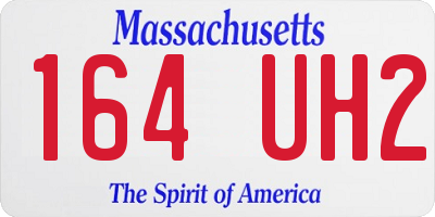 MA license plate 164UH2