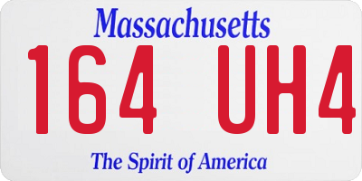 MA license plate 164UH4