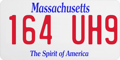 MA license plate 164UH9