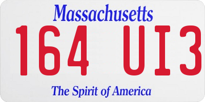 MA license plate 164UI3