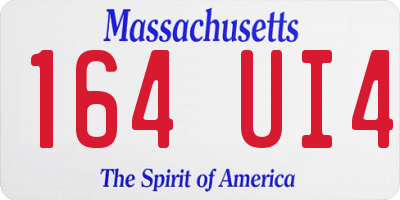 MA license plate 164UI4