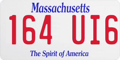 MA license plate 164UI6