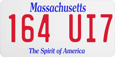 MA license plate 164UI7
