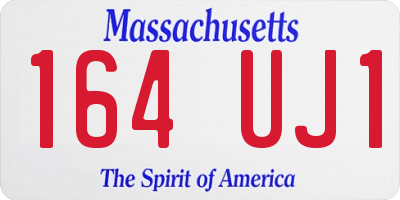 MA license plate 164UJ1
