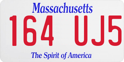 MA license plate 164UJ5