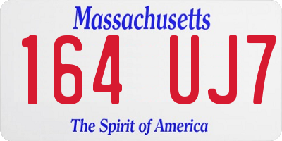 MA license plate 164UJ7