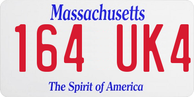 MA license plate 164UK4