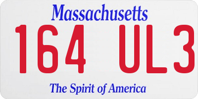 MA license plate 164UL3