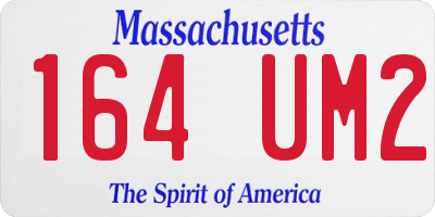 MA license plate 164UM2