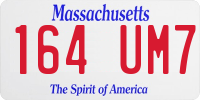MA license plate 164UM7