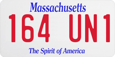 MA license plate 164UN1