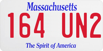 MA license plate 164UN2