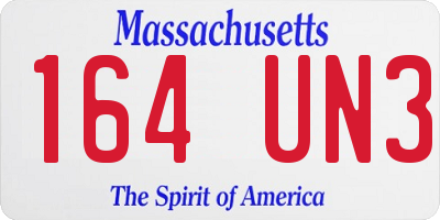 MA license plate 164UN3