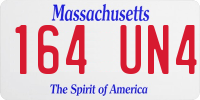 MA license plate 164UN4