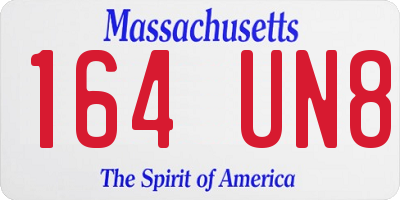 MA license plate 164UN8