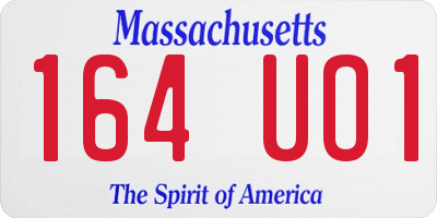 MA license plate 164UO1