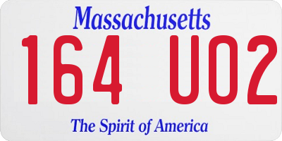 MA license plate 164UO2