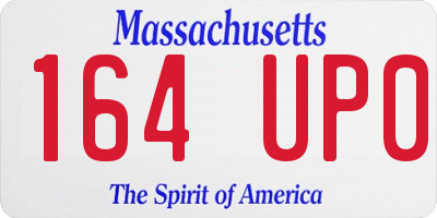 MA license plate 164UP0
