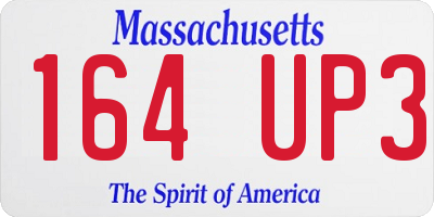 MA license plate 164UP3