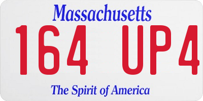 MA license plate 164UP4