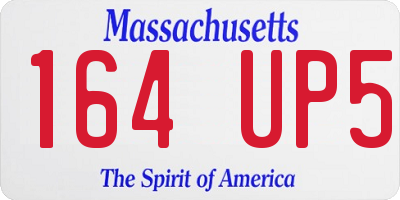 MA license plate 164UP5