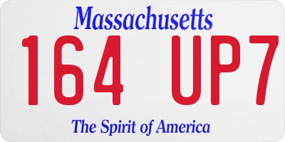 MA license plate 164UP7