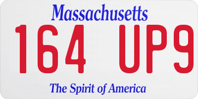 MA license plate 164UP9