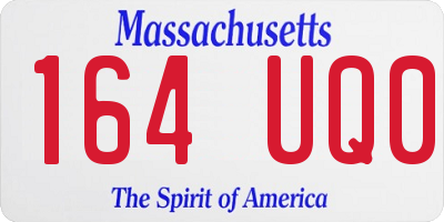 MA license plate 164UQ0
