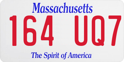 MA license plate 164UQ7