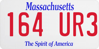 MA license plate 164UR3