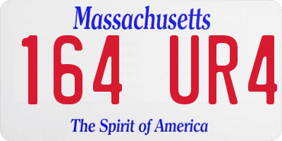MA license plate 164UR4