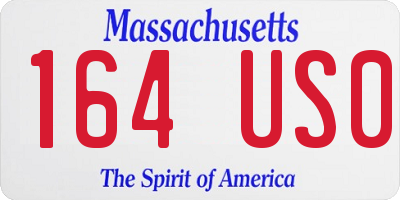 MA license plate 164US0