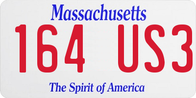 MA license plate 164US3