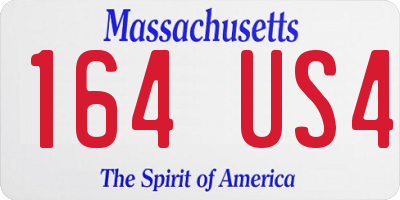 MA license plate 164US4