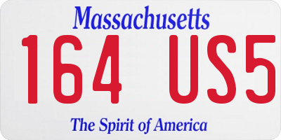 MA license plate 164US5