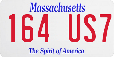 MA license plate 164US7