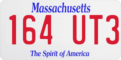 MA license plate 164UT3