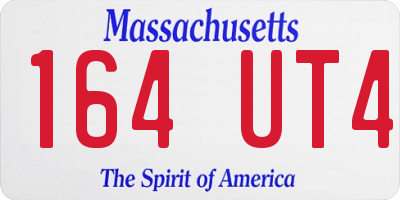 MA license plate 164UT4