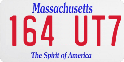 MA license plate 164UT7