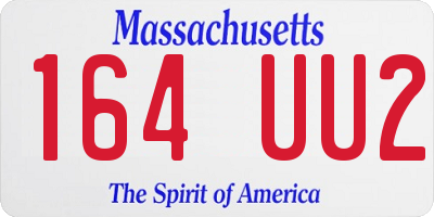 MA license plate 164UU2