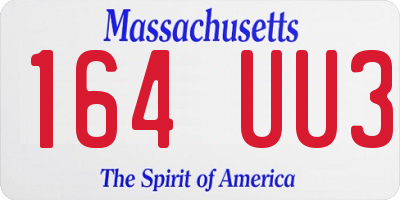 MA license plate 164UU3